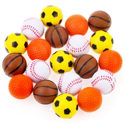 Bulk Display Sponge Sports Balls Assorted - 60/Box