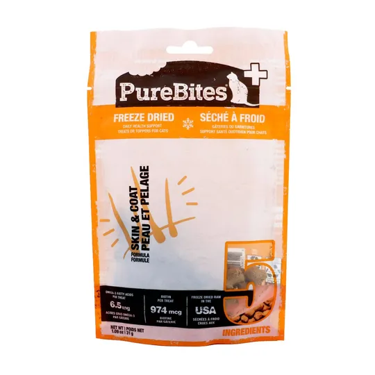 Purebites Plus Feline Freeze Dried Skin & Coat - 1.09 oz/31 g