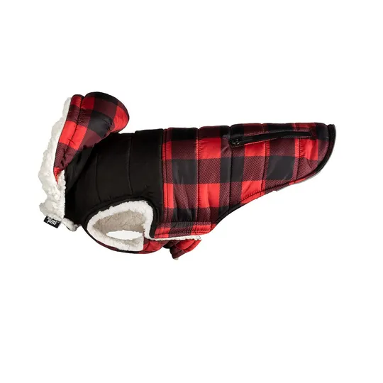 Coat Canine Marley Winter Jacket Red/Black Plaid - Medium
