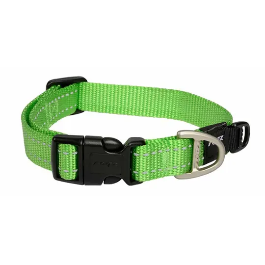 Collar Canine Rogz Utility Lumberjack Lime Green - 1in X 17-27.5in