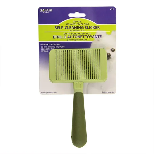 Slicker Brush Self Cleaning Safari - Medium