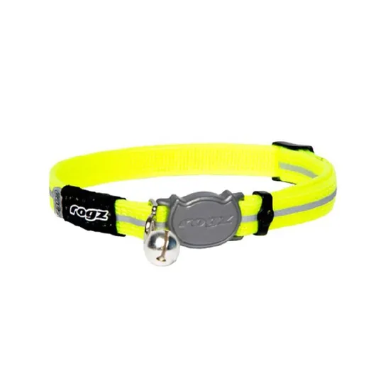 Collar Rogz Break Away Alleycat Adjustable Dayglo Yellow : 8-12in