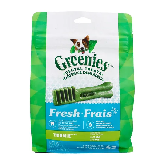 Greenie Canine Dental Treat Freshmint 12 oz Teenie - 43/Bag
