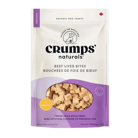 Crumps Naturals Beef Liver Bites(Freeze Dried) - 2.5 oz/72 g