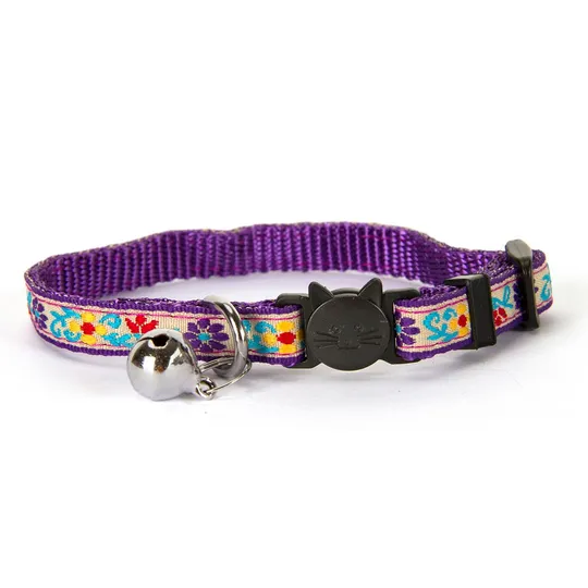 Collar Simon's Nylon Snag Free Breakaway Adjustable - Flower Purple