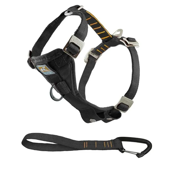 Harness Canine Kurgo Enhanced Strength Tru-fit with Tether Black - Small