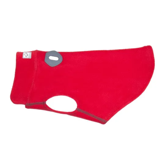 Coat Canine Rc Baseline Fleece Pullover Red/Grey - Size 16