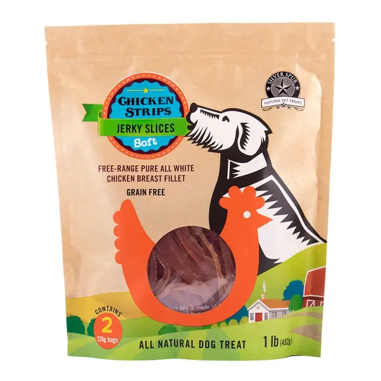 Chicken Jerky Slices Soft Silverspur - 1 Lbs/452 g