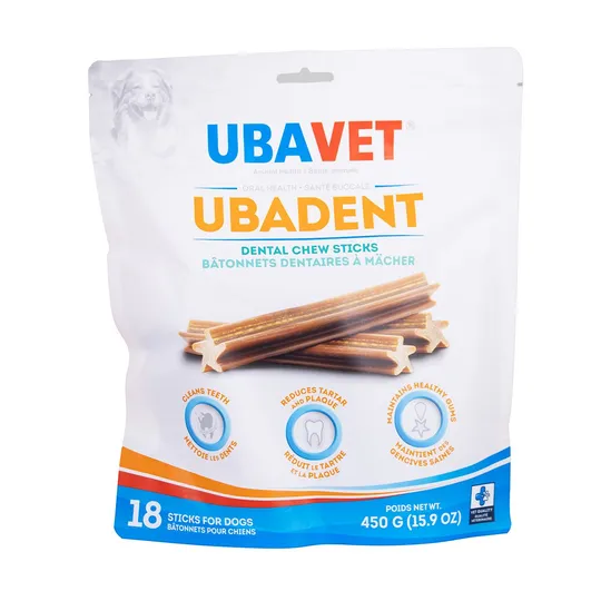 Ubavet Ubadent Dental Chew Sticks - 18's