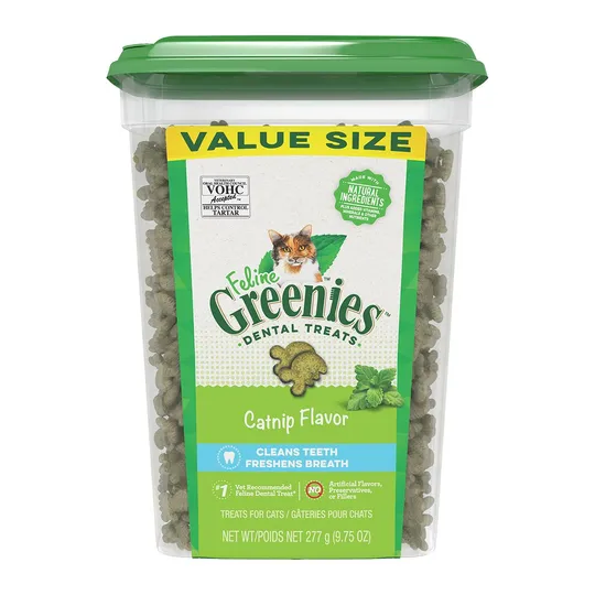 Greenie Dental Treat Catnip - 9.75 oz/277 g Tub