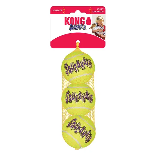 Kong Airdog Squeakair Ball Medium 2.5 in - 3/Pk