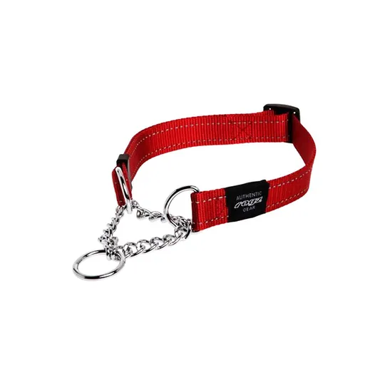 Rogz Lumberjack Obedience Half Check Red - 1in X 18-27.5in