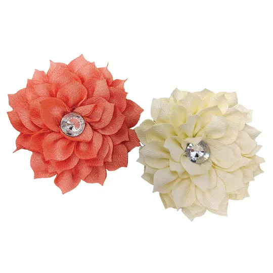 Canine Posies Neck Wear 2 Pack Coral & Cream - X Small/Small