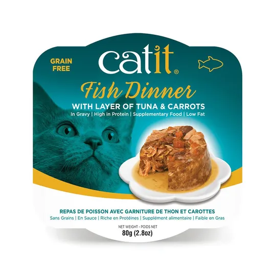 Catit Fish Dinner with Tuna & Carrots - 6 X 80 g