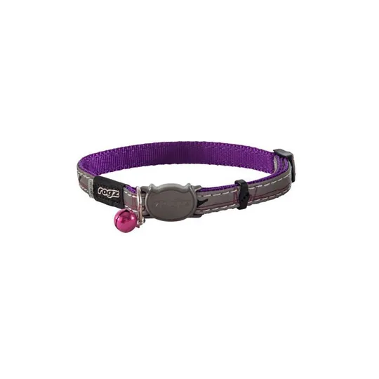Collar Feline Rogz Break Away Nightcat Adjustable Grey/Purple Birds - 3/8in X 8-12in