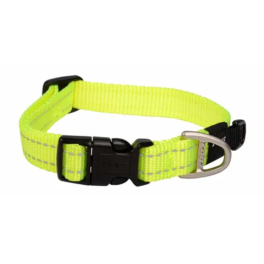 Collar Canine Rogz Utility Lumberjack Dayglo Yellow - 1in X 17-27.5in