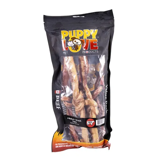 Puppy Love Beef Jr Bully 8-11 in - 5/Bag