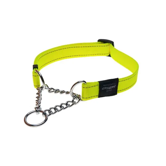 Rogz Lumberjack Obedience Half Check Dayglo Yellow - 1in X 18-27.5in