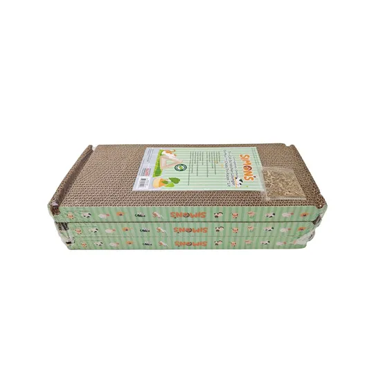 Toy Cat Simons Corrugated Tri-cat Scratcher Lounger with Catnip