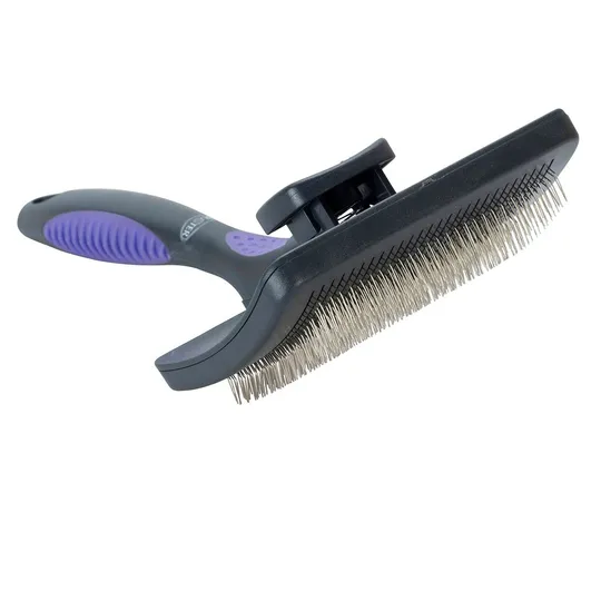 Buster Slicker Brush Self Cleaning Hard Pins - Large