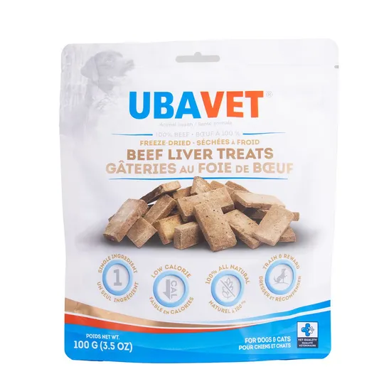 Ubavet Freeze Dried Beef Liver Treats - 100 gm