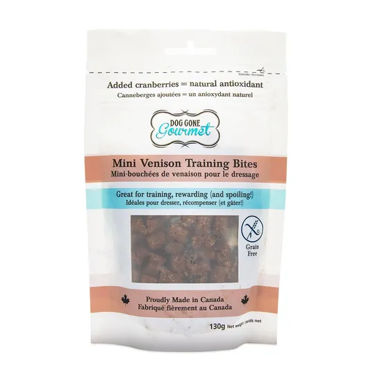 Rollover Dog Gone Gourmet Gf Mini Venison Training Bites - 130 g