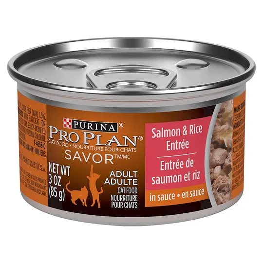 Feline Pro Plan Adult Salmon & Rice- 24 X 85 gm Cans