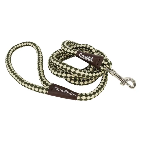 Lead Canine Water & Woods Rope Snap Lead 6ft - Green & White