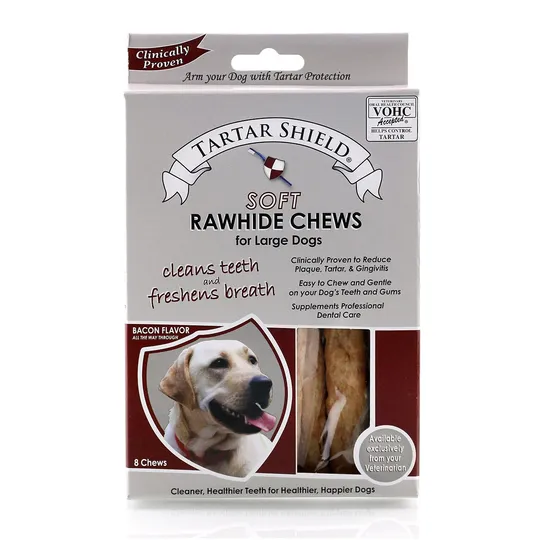 Tartar Shield Soft Rawhide Chew - Large 8 Chews/Carton