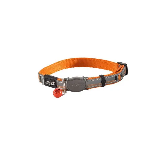 Collar Feline Rogz Break Away Nightcat Adjustable Grey/Orange Birds - 3/8in X 8-12in
