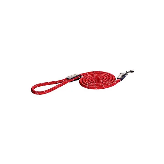 Lead Canine Rogz Rope Long Fixed Red - 1/2in X 6ft