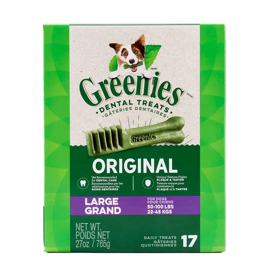 Greenie Canine Dental Treat Original 27 oz Monster Pak Large - 17/Tub
