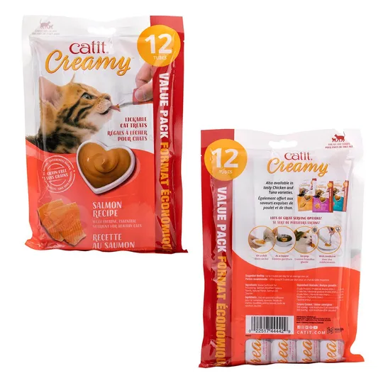 Catit Creamy Lickables Salmon Flavour - 12 X 15 g