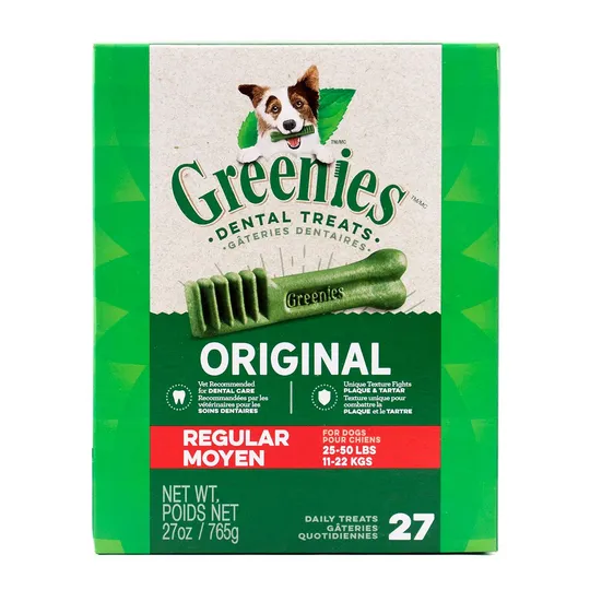 Greenie Canine Dental Treat Original 27 oz Monster Pak Regular - 27/Tub