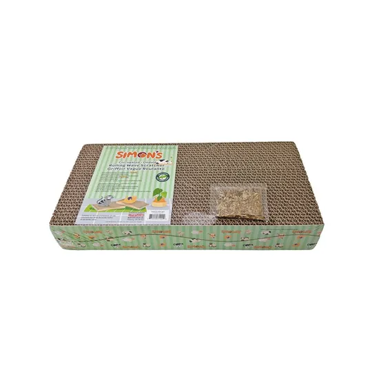 Toy Cat Simons Corrugated Wave Scratcher Medium with Catnip - 2/Pk
