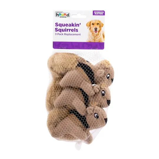 Oh Hide A Toy Squeakn Animal Squirrel-3/Pk