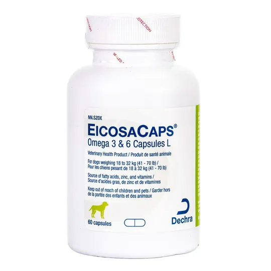 Eicosacaps Omega 3-6 Caps L (41-70 lbs) - 60's