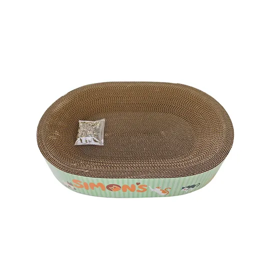 Toy Cat Simons Corrugated Bed with Catnip - Oval