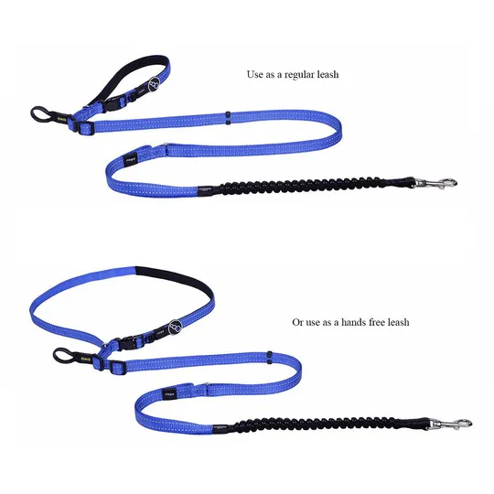 Lead Canine Rogz Utility Hands Free Blue - 1in X 4.9 - 6.9ft