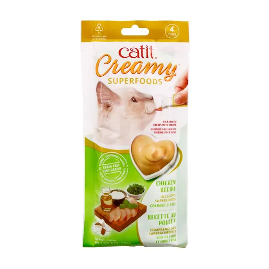 Catit Creamy Superfood Chicken Recipe with Coconut And Kale - 4 X 10 g