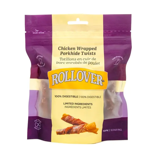 Rollover Chicken Wrapped Pork Hide Twists - 10/Pk