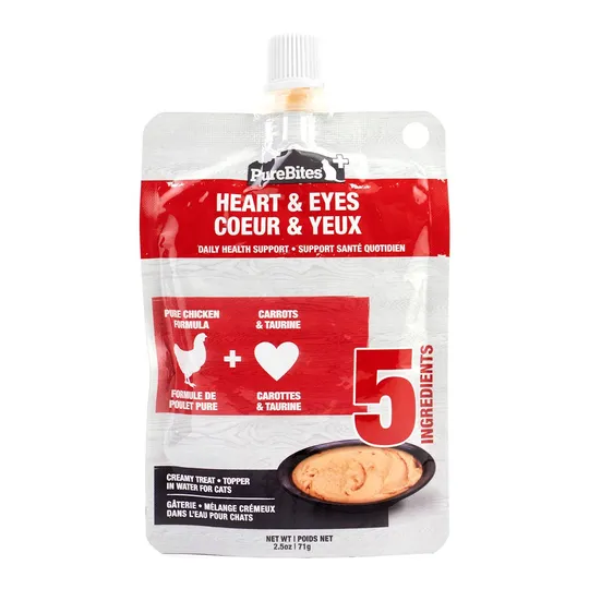 Purebites Plus Feline Squeezables Heart & Eyes - 2.5 oz/71 g