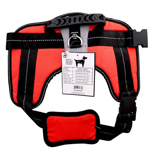 Harness Canine Silver Paw Heavy Duty Red - Large