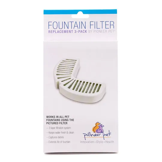 Pioneer Pet Stainless Steel Drinking Fountain Repl Filter - 3/Pk