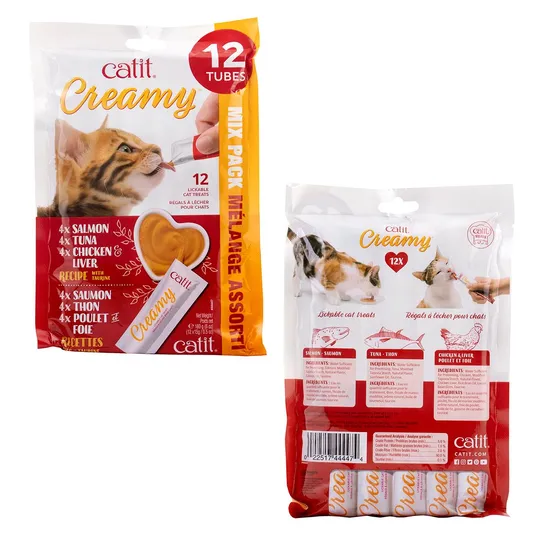 Catit Creamy Lickables Assorted Flavours - 12 X 15 g