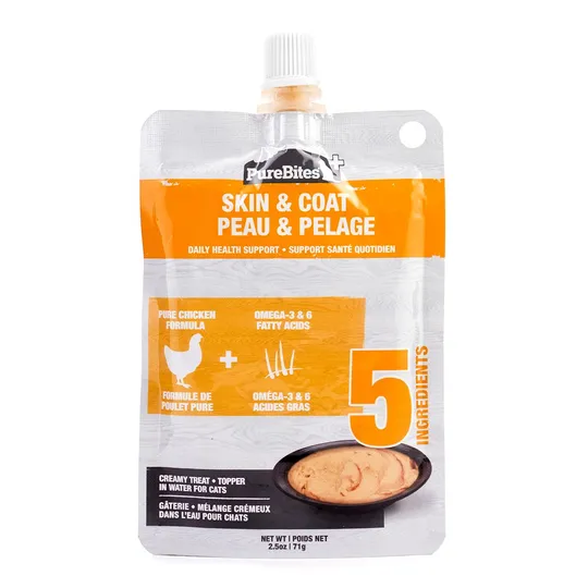 Purebites Plus Feline Squeezables Skin & Coat - 2.5 oz/71 g