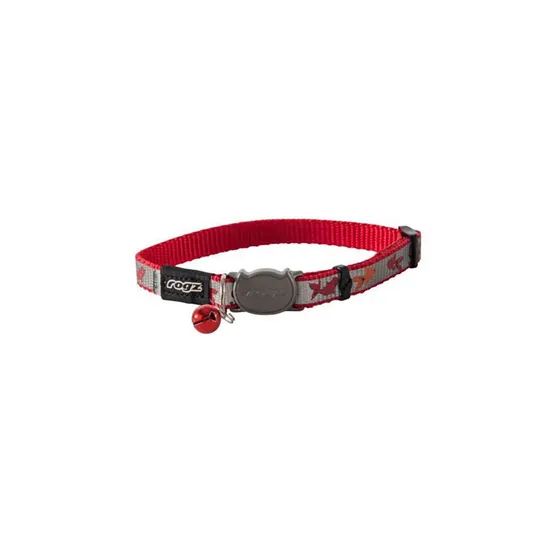 Collar Feline Rogz Break Away Reflectocat Adjustable Red Fish - 1/4in X 6-9in