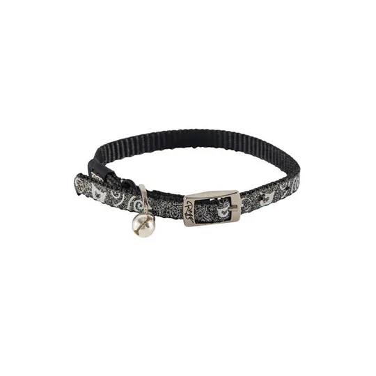 Collar Rogz Safety Pin Buckle Adjustable Black- 1/4in X 10-12in