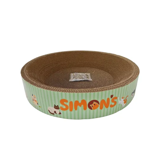 Toy Cat Simons Corrugated Bed with Catnip - Round