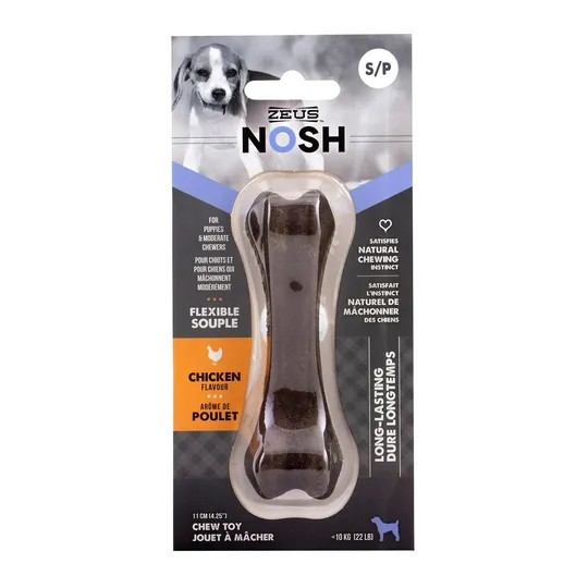 Zeus Nosh Puppy Flexible Nylon Chew Bone Chicken - 4.25 in